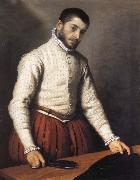 Giovanni Battista Moroni Portrait of a man painting